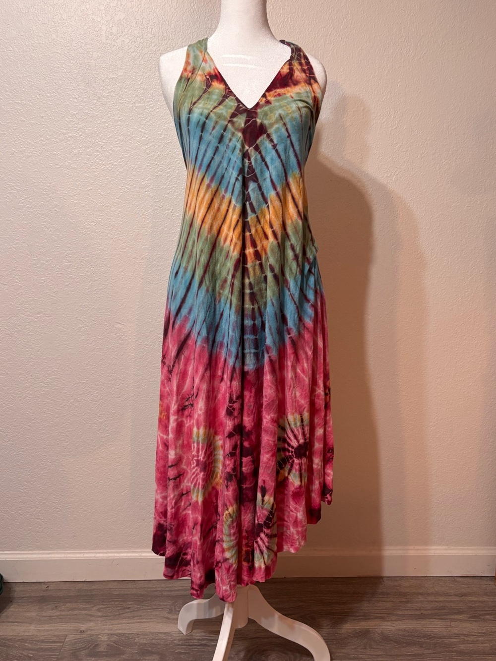 Kathmandu Imports Tie Dye Halter Midi Dress Medium